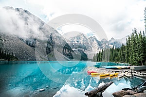 Beautiful Moraine lake in Banff national park, Alberta, Canada