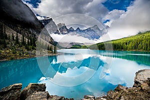 Beautiful Moraine lake in Banff national park, Alberta, Canada