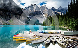 Beautiful Moraine lake in Banff national park, Alberta, Canada