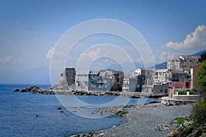 Beautiful morbid houses at the ocean