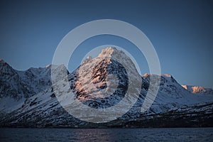 Beautiful morning light on the Lyngen Alps