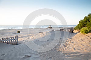 Beautiful morning of summer in the beach. Mar Azul, Argentina photo