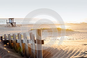 Beautiful morning of summer in the beach. Mar Azul, Argentina photo