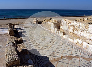 Beautiful mosaic floor in recently excavated ruins