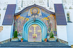 The beautiful mosaic icon in Pochayiv Lavra