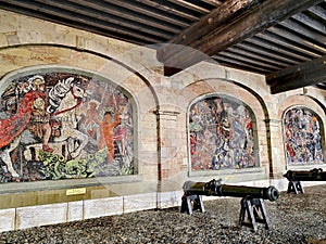Beautiful mosaics at L'Ancien Arsenal, Geneva.