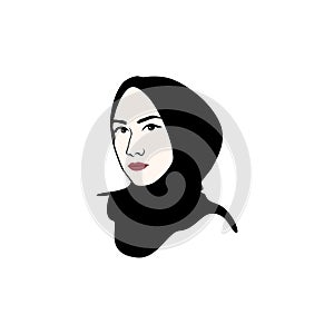 Beautiful Moslem Girl Hijab Vector Design, Logo, Icon, Sign, Illustration photo