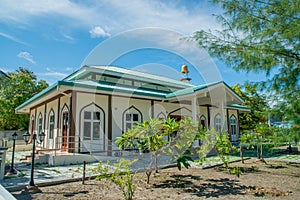 Beautiful mosque building in the village at tropical island