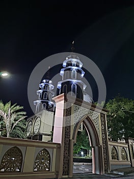 Beautiful Mosque Islamic Indonesia at night