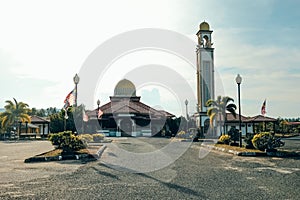 Beautiful mosque known as Masjid Titian Berayun in Kijal, Terengganu, Malaysia