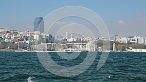 Beautiful Mosque Ortakoy view from sea, modern and religious Turkey, Istanbul
