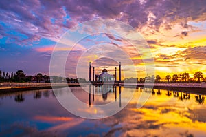 Beautiful mosque in the sunset.