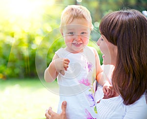 Beautiful mother and baby