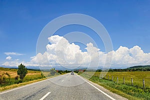 Beautiful motorway in Romania. Gorj county.