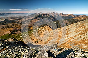 Krásná krajina pohoří. Západní Tatry na Slovensku