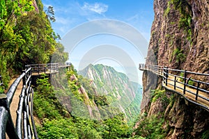 Beautiful mountain and cliff trails in Jiangxi, China