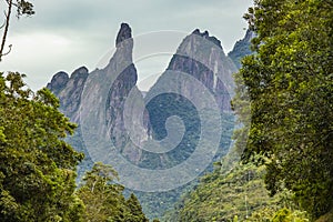 Beautiful mountain, Finger of God in the city of Teresopolis, State of Rio de Janeiro, Brazil. photo