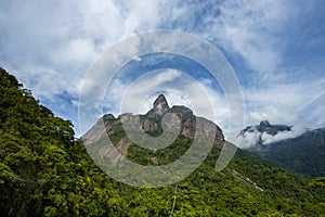 Beautiful mountain, Finger of God in the city of Teresopolis, State of Rio de Janeiro, Brazil. photo