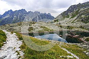 Beautiful mountain glacial lake, Slovakia