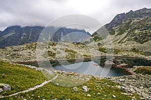 Beautiful mountain glacial lake, Slovakia