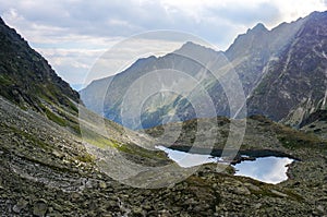 Beautiful mountain glacial lakes, Slovakia