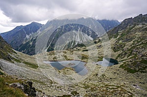 Beautiful mountain glacial lakes, Slovakia