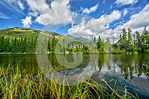 Jamske pleso mountain lake at Vysoke Tatry