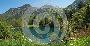 Beautiful mountain lake christlessee near oberstdorf photo