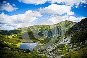 A beautiful mountain lake landscape in Tatry