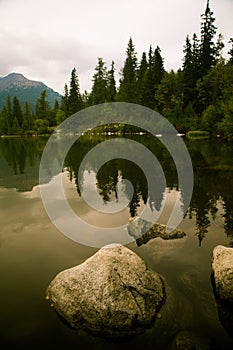 A beautiful mountain lake landscape