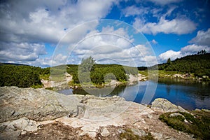 A beautiful mountain lake landscape