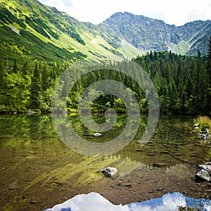 A beautiful mountain lake landscape