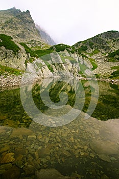 A beautiful mountain lake landscape in Tatry