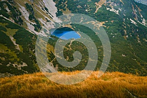 A beautiful mountain lake landscape in Tatry