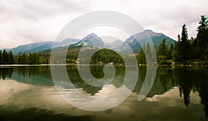 A beautiful mountain lake landscape in Tatry