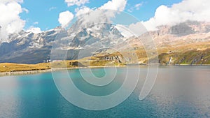 Beautiful mountain lake near Matterhorn