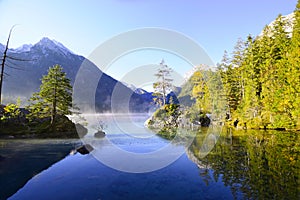 Beautiful mountain lakes in the Alps in Bavaria