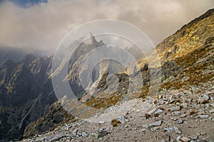 A beautiful mountain landscape above tree line