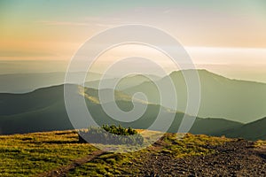 A beautiful mountain landscape above tree line