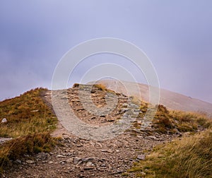 A beautiful mountain landscape above tree line