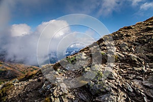 A beautiful mountain landscape above tree line