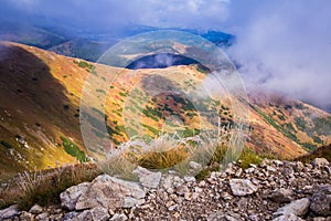 A beautiful mountain landscape above tree line