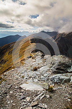 A beautiful mountain landscape above tree line