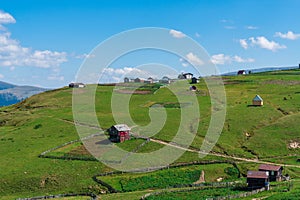 Beautiful mountain landscape in Ajara, Village in beautiful valley