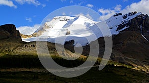 Beautiful mountain landscape at Athabasca Galcier / Columbia Icefield in Alberta / British Columbia - Canada photo