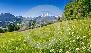 Beautiful mountain landscape in the Bavarian Alps, Berchtesgadener Land, Germany