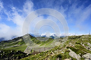 Beautiful mountain landscape with beautiful clouds montafon valley