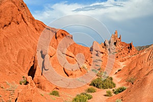 Beautiful mountain landscape in the canyon Fairy Tale, Kyrgyzstan