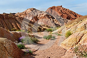 Beautiful mountain landscape in the canyon Fairy Tale, Kyrgyzstan