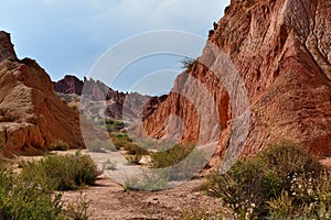 Beautiful mountain landscape in the canyon Fairy Tale, Kyrgyzstan